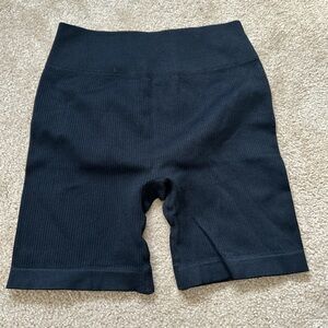 Women's Black Ribbed Shorts